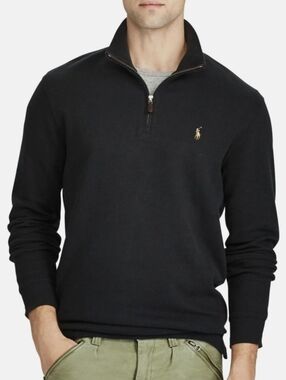 Polo Ralph Lauren Half-Zip Cotton Pullover Sweater - Black
